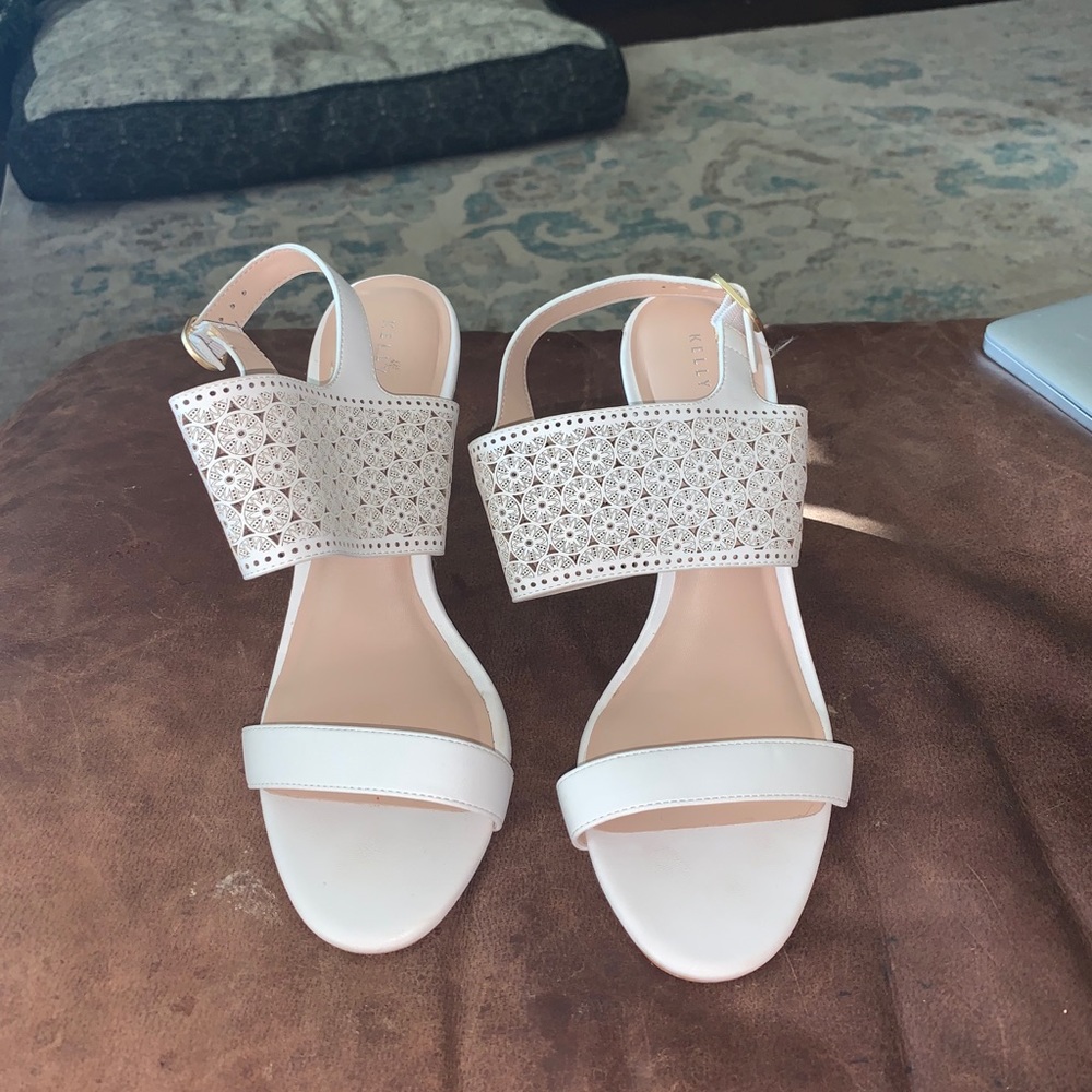 Kelly & Katie white heels